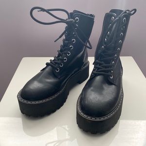 Platform combat boots by H&M. Size 6.